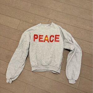 Madhappy Gray Sweatshirt with Red Peace Symbol